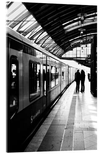 Stampa su vetro acrilico S-Bahn di Berlino, foto in bianco e nero