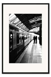 Gerahmter Kunstdruck S-Bahn Berlin Schwarz Weiß Foto