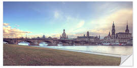 Selvklebende plakat Dresden, as viewed by Canaletto earlier