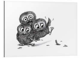 Magnettafel Hilfe, drei Eulen und ein Monster