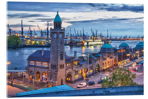 Acrylic print Harbour and Jetty, Hamburg