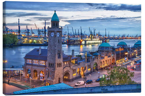 Leinwandbild Hamburger Hafen und Landungsbrücken