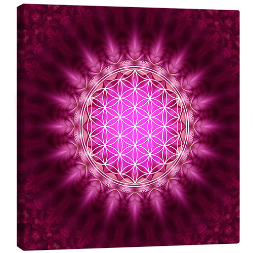 Canvas print Flower of life - symbol harmony and balance - red