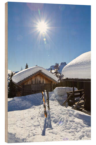 Holzbild Winterlandschaft