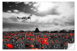 Selvklebende plakat Spitfire poppy pass