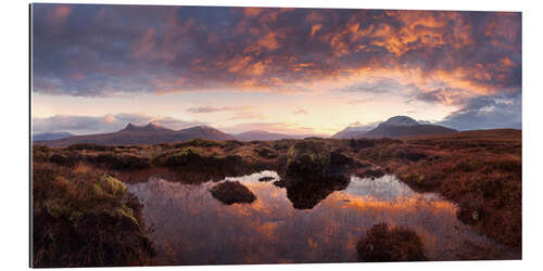 Quadro em plexi-alumínio Scotland - Highland Sunrise