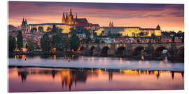 Acrylic print Prague in the evening glow