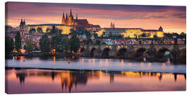 Canvas print Prague in the evening glow