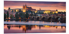 Quadro em PVC Prague in the evening glow