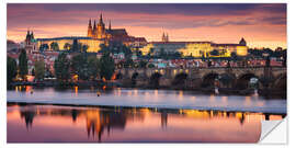 Naklejka na ścianę Prague in the evening glow