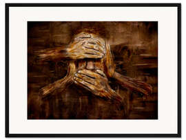 Gerahmter Kunstdruck Nichts sehen, hören und sagen