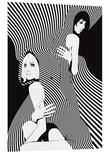 Foam board print Op Art Chicks