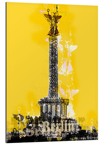 Obraz na aluminium Berlin Victory Column (on Yellow)