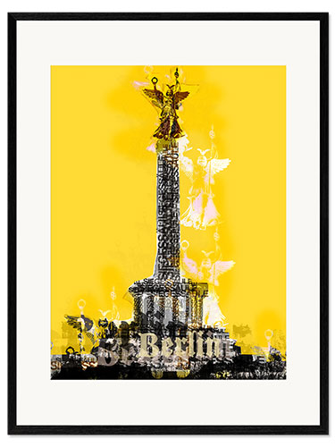 Ingelijste kunstdruk Berlin Victory Column (on Yellow)
