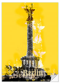 Självhäftande poster Berlin Victory Column (on Yellow)