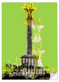 Selvklebende plakat Berlin Victory Column (on Green)