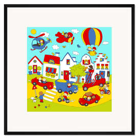 Gerahmter Kunstdruck Suchbild Straßenverkehr