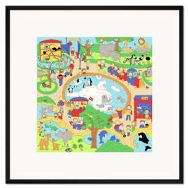 Gerahmter Kunstdruck Suchbild Tiergarten