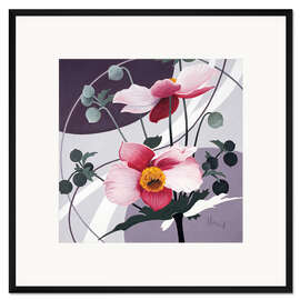 Gerahmter Kunstdruck Geschwungene Blüten