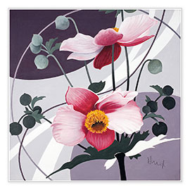 Poster Geschwungene Blüten