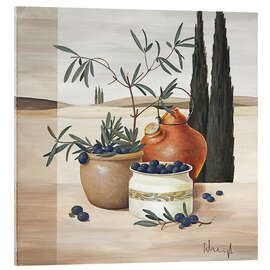 Akrylbilde  Høsting av oliven - Franz Heigl