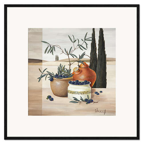 Plakat artystyczny premium w ramie Harvesting olives