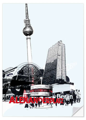 Muursticker Berlin Alexanderplatz (streetstyle)
