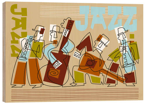 Hout print jazz cover