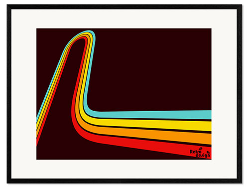 Framed art print retro design