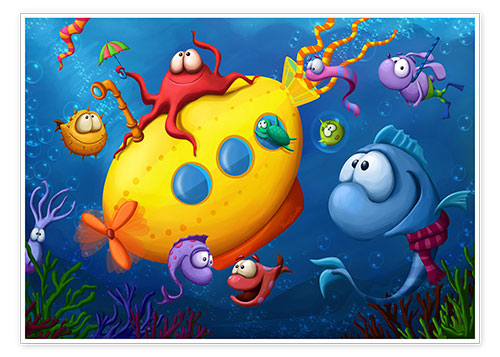 Poster Fröhliche Unterwasserwelt