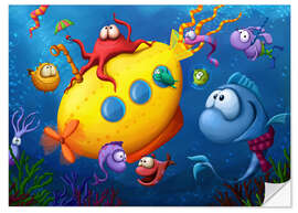 Selvklebende plakat Happy Sealife