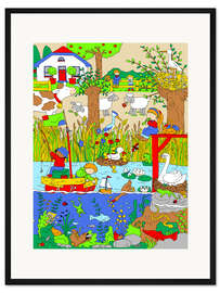 Gerahmter Kunstdruck Ein Tag auf dem Land