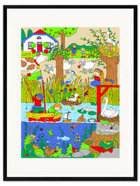 Framed art print a day in the countryside