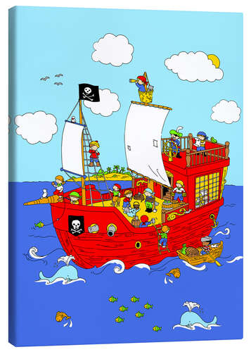 Canvas print pirate ship scene