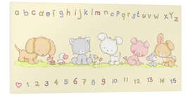 Foam board print baby pet animals with alphabet and numbers