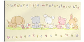 Quadro em plexi-alumínio baby pet animals with alphabet and numbers