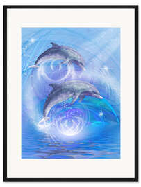 Gerahmter Kunstdruck Dolphins Joyride