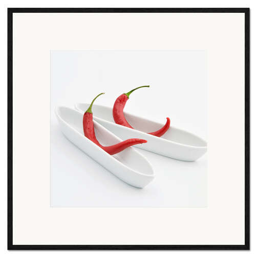 Plakat artystyczny premium w ramie chilies in love