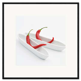 Plakat artystyczny premium w ramie chilies in love