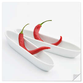 Selvklebende plakat chilies in love