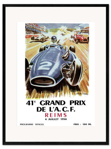 Framed art print grand prix reims