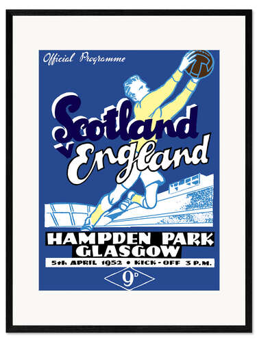 Ingelijste kunstdruk scotland vs england 1952