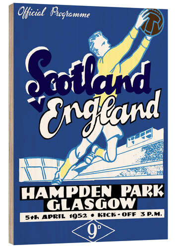 Wood print scotland vs england 1952