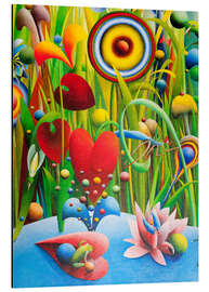 Aluminium print phantasy garden with heart 1