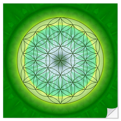 Selvklebende plakat Flower of Life 3