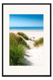 Gerahmter Kunstdruck Nordsee - Dünenlandschaft
