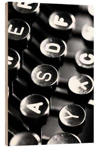 Wood print Typewriter keys