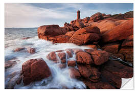 Naklejka na ścianę Brittany - Côte de Granit Rose - Phare de Mean Ruz