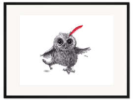 Gerahmter Kunstdruck Chief Red - Glückliche Eule