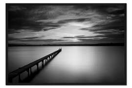 Gerahmter Kunstdruck Schöner Steg im Sonnenuntergang